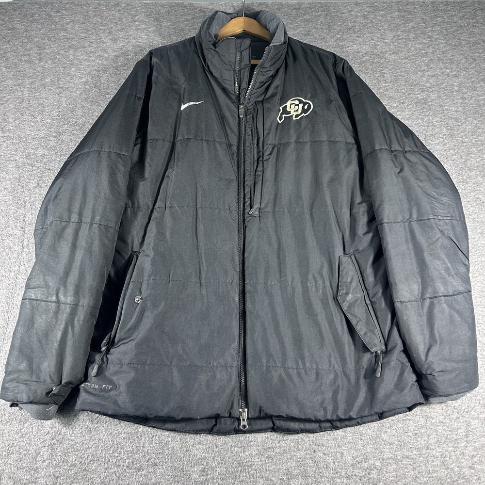 Nike Colorado University Buffaloes Black Puffer Jacket Mens M Storm Fit Football